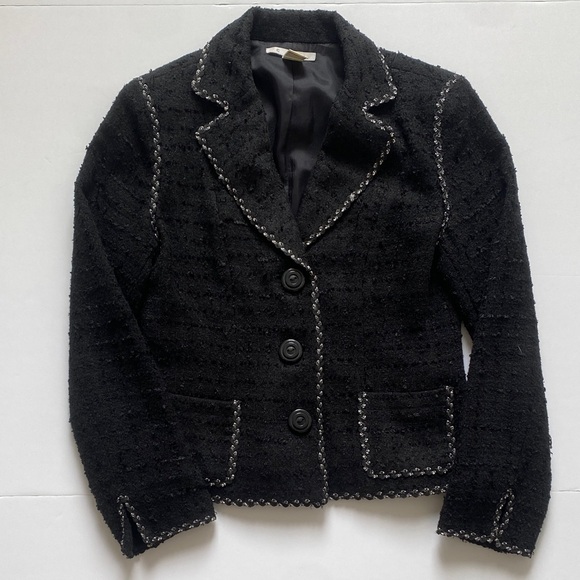 CAbi Black Textured Blazer with Silver Trim - Picture 1 of 6